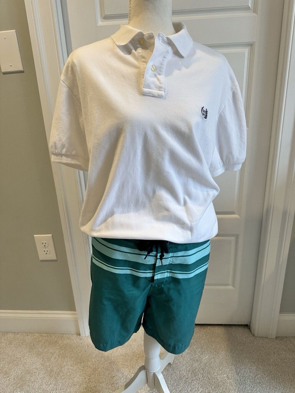 Men’s Summer Vacation Outfit Bundle - Original Penguin Swim Trunks & Chaps Polo